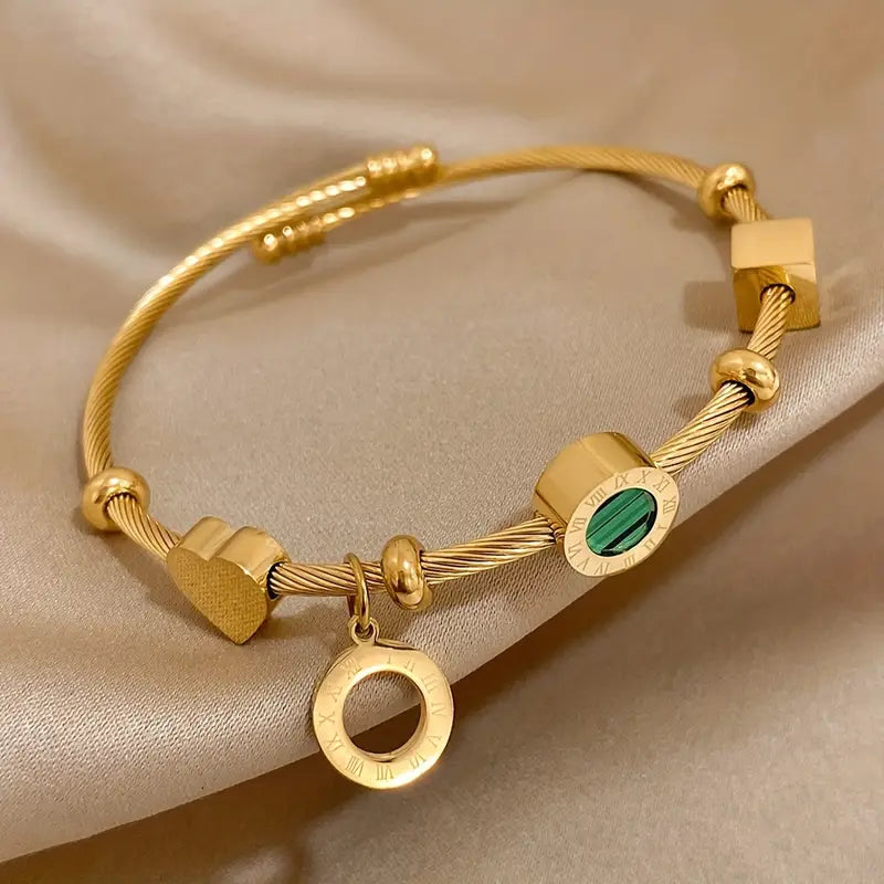 Rhian – Goldfarbenes Signaturarmband