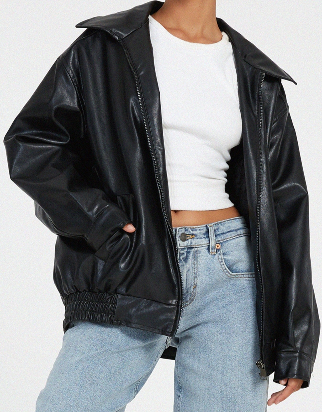 Sophia – Lässige Oversize-Jacke aus Leder