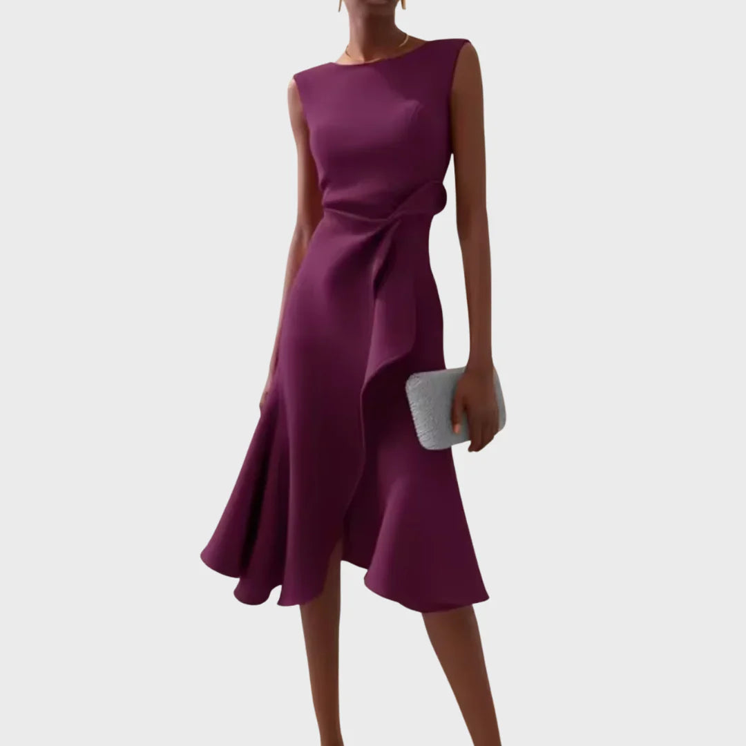 Sheila - Elegantes Damen-Midikleid mit Rüschendetails