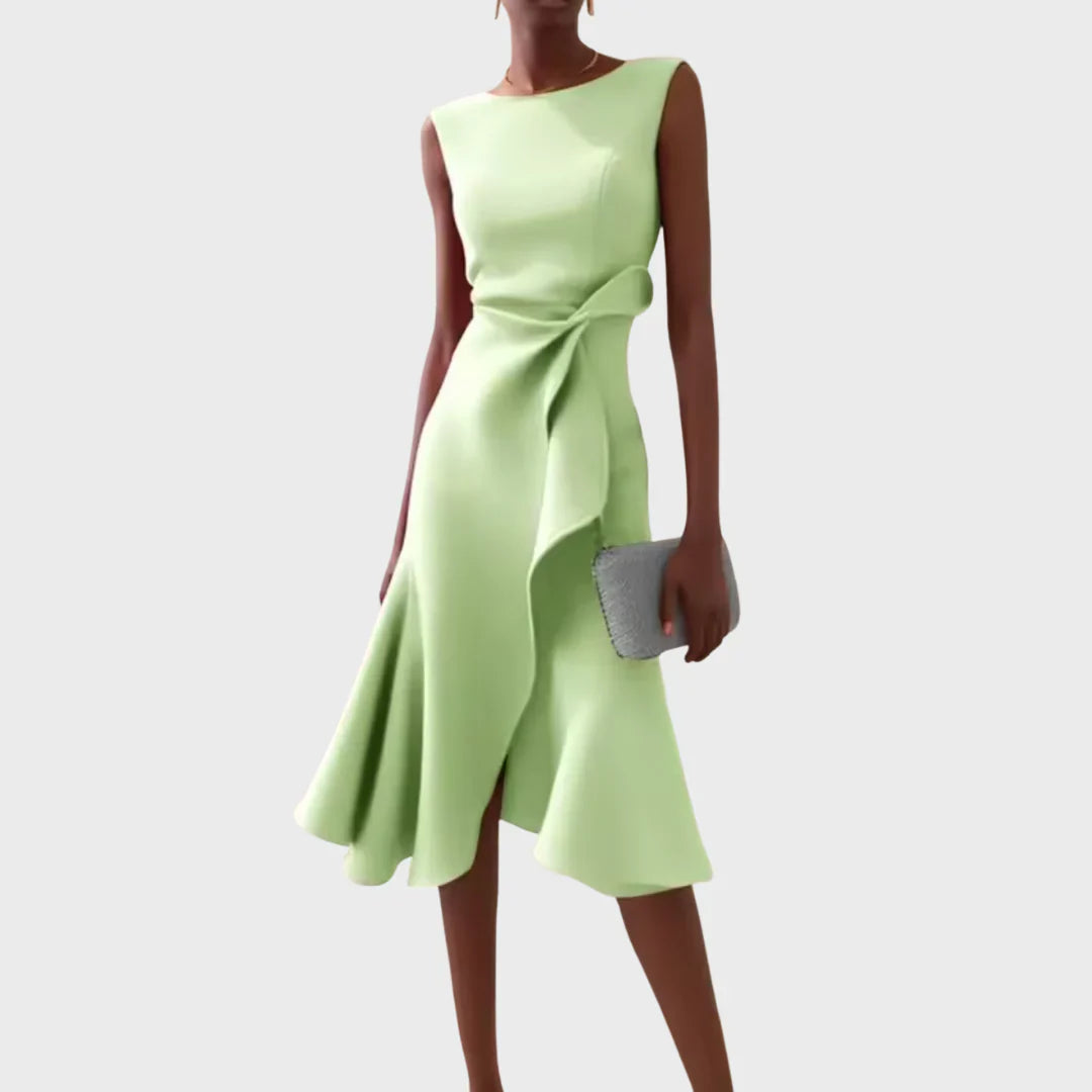 Sheila - Elegantes Damen-Midikleid mit Rüschendetails