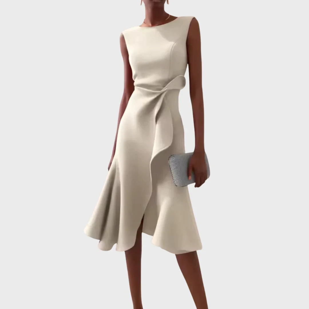 Sheila - Elegantes Damen-Midikleid mit Rüschendetails