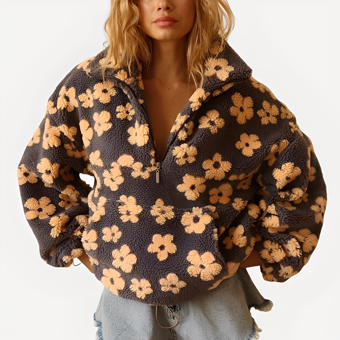Elizabeth - Moderner Pulli mit Blumendekor