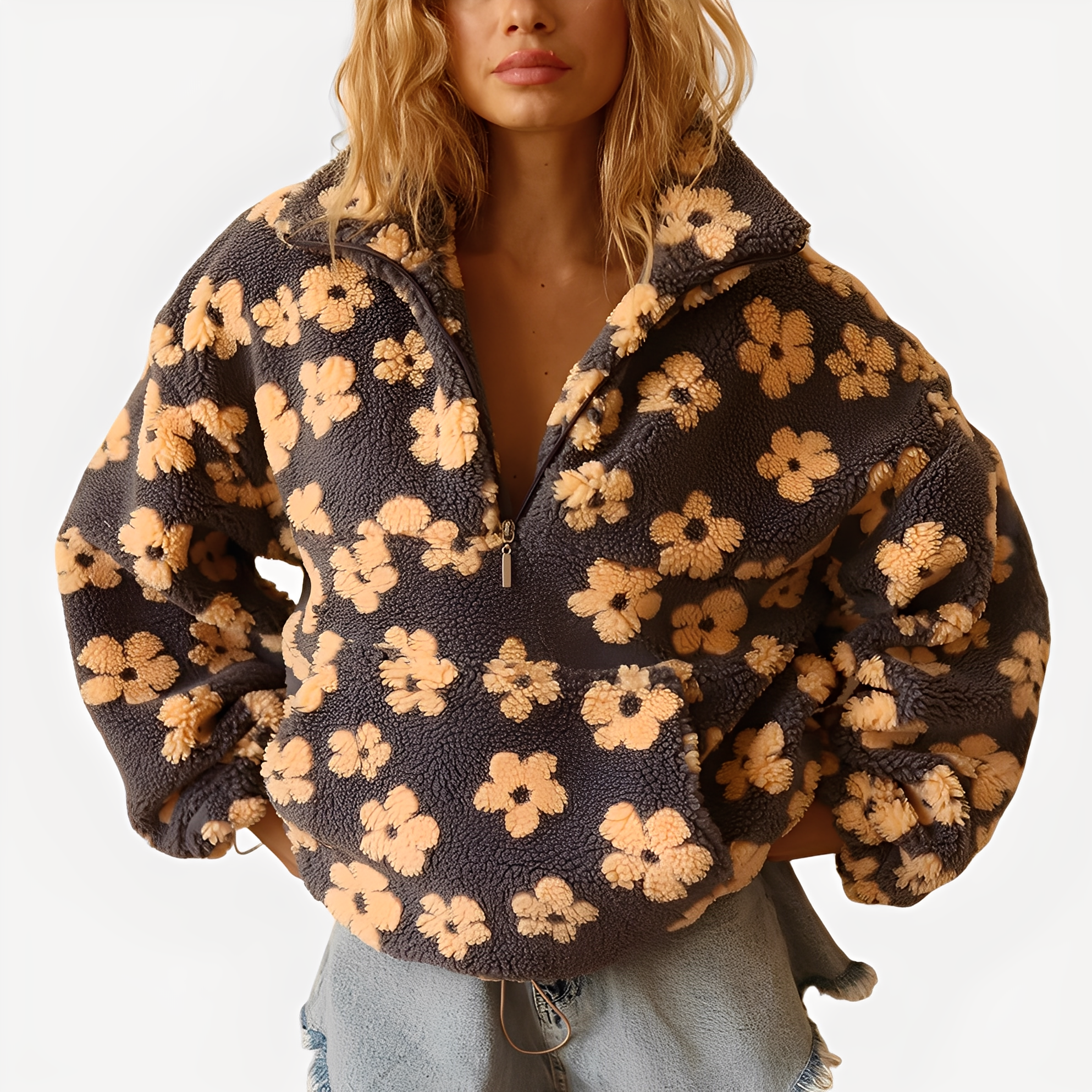 Elizabeth - Moderner Pulli mit Blumendekor