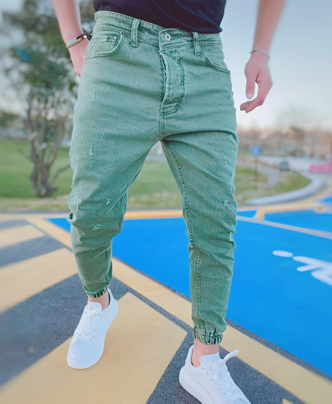 Andre - Modische Herren-Slim-Fit-Jeans mit Rissen