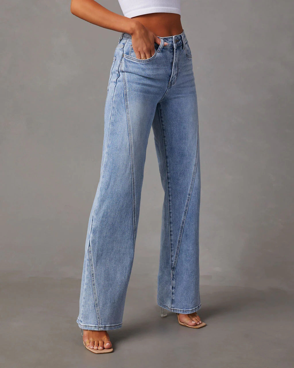 Rhian - Modische, lässig weit geschnittene Denim-Hose