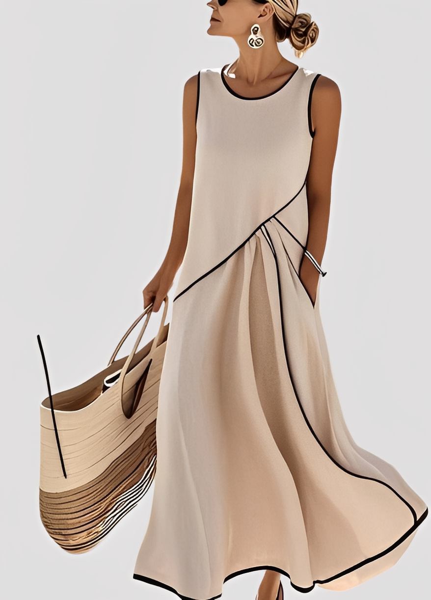 Mabel - Elegantes, locker geschnittenes Maxikleid für Damen