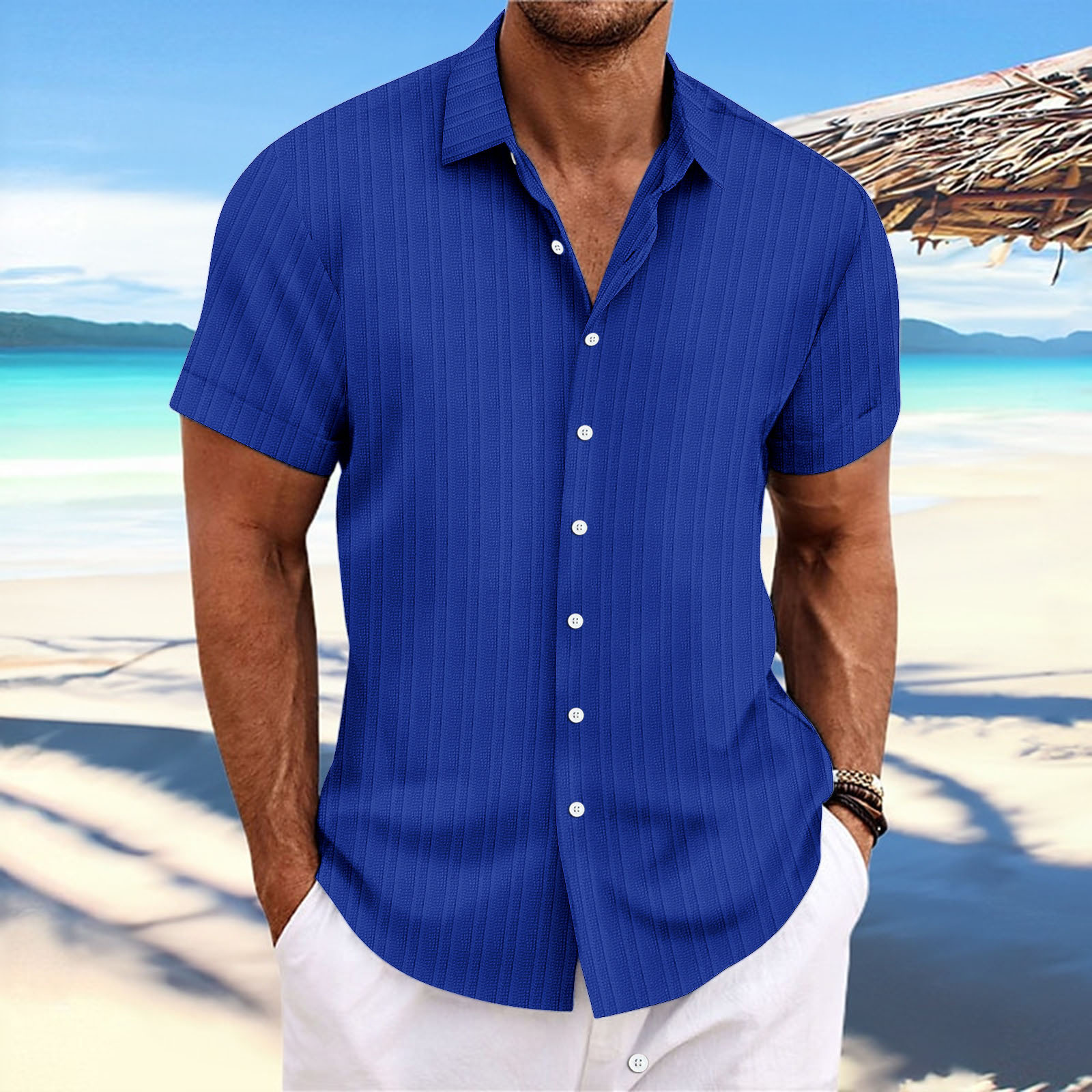 Deryck - Herren Sommerhemd mit Streifen