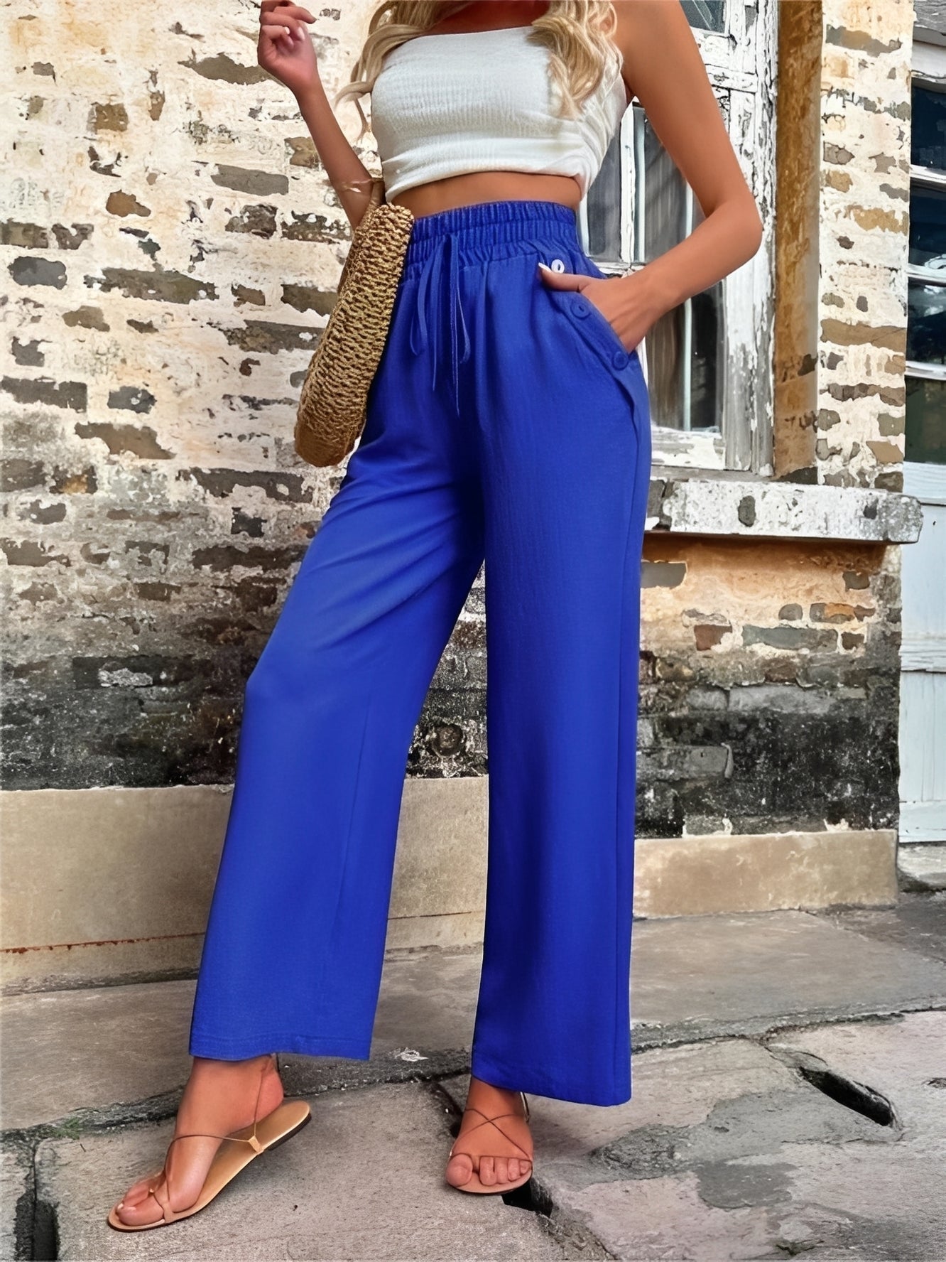 Allie - Modische, weit geschnittene Damenhose mit hoher Taille