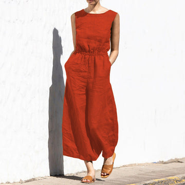Angela - Entspannter ärmelloser Damenjumpsuit