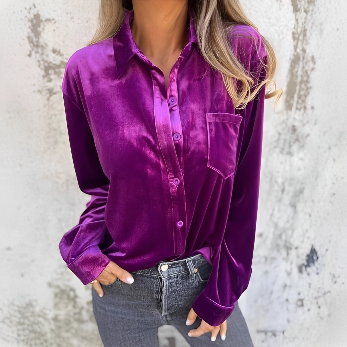 Jessie - Bluse mit langen Ärmeln und Knöpfen