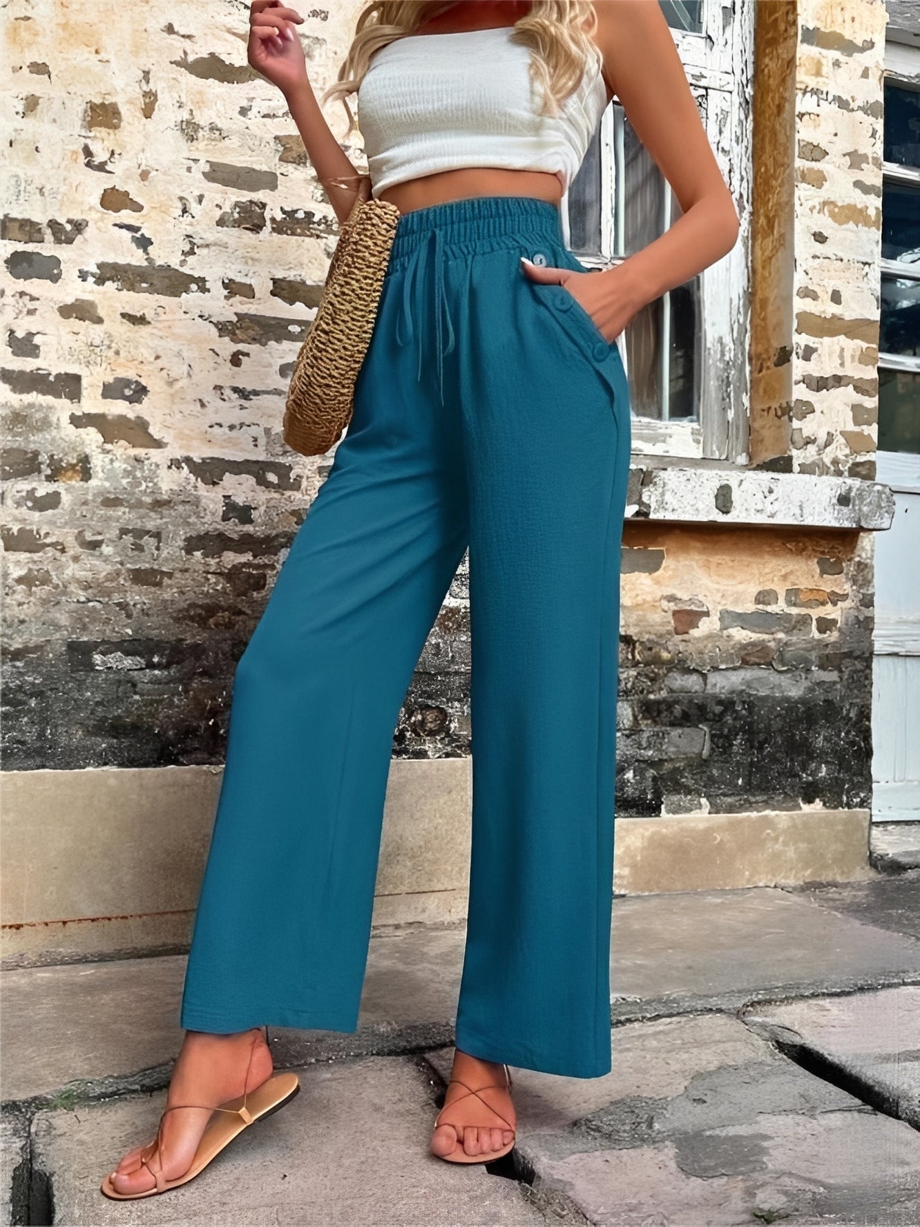 Allie - Modische, weit geschnittene Damenhose mit hoher Taille