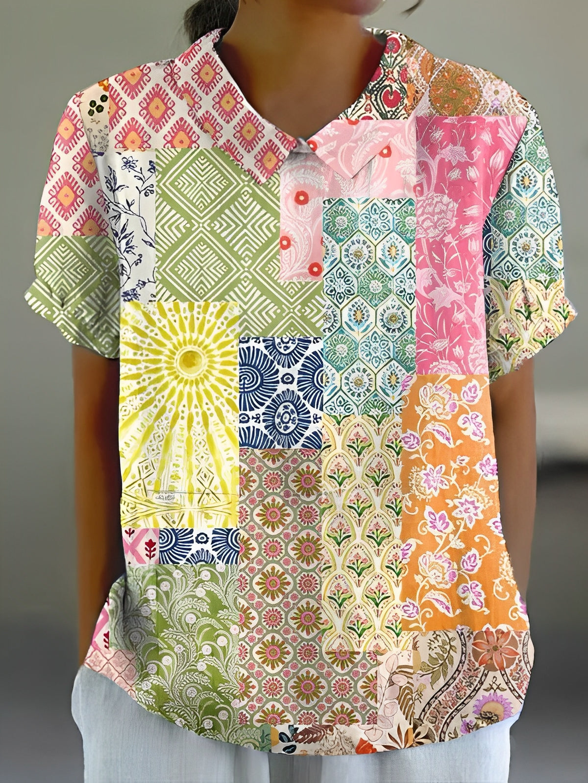 Teresa - Lockeres Hemd mit Blumenprint für Damen