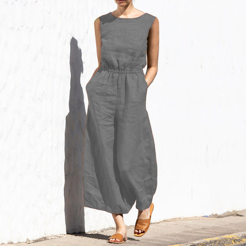 Angela - Entspannter ärmelloser Damenjumpsuit