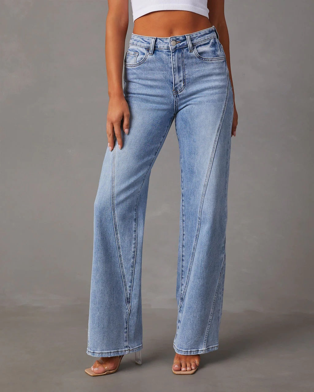 Rhian - Modische, lässig weit geschnittene Denim-Hose