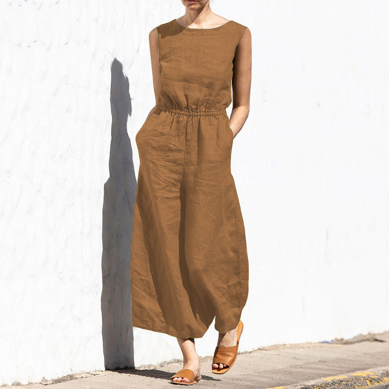 Angela - Entspannter ärmelloser Damenjumpsuit