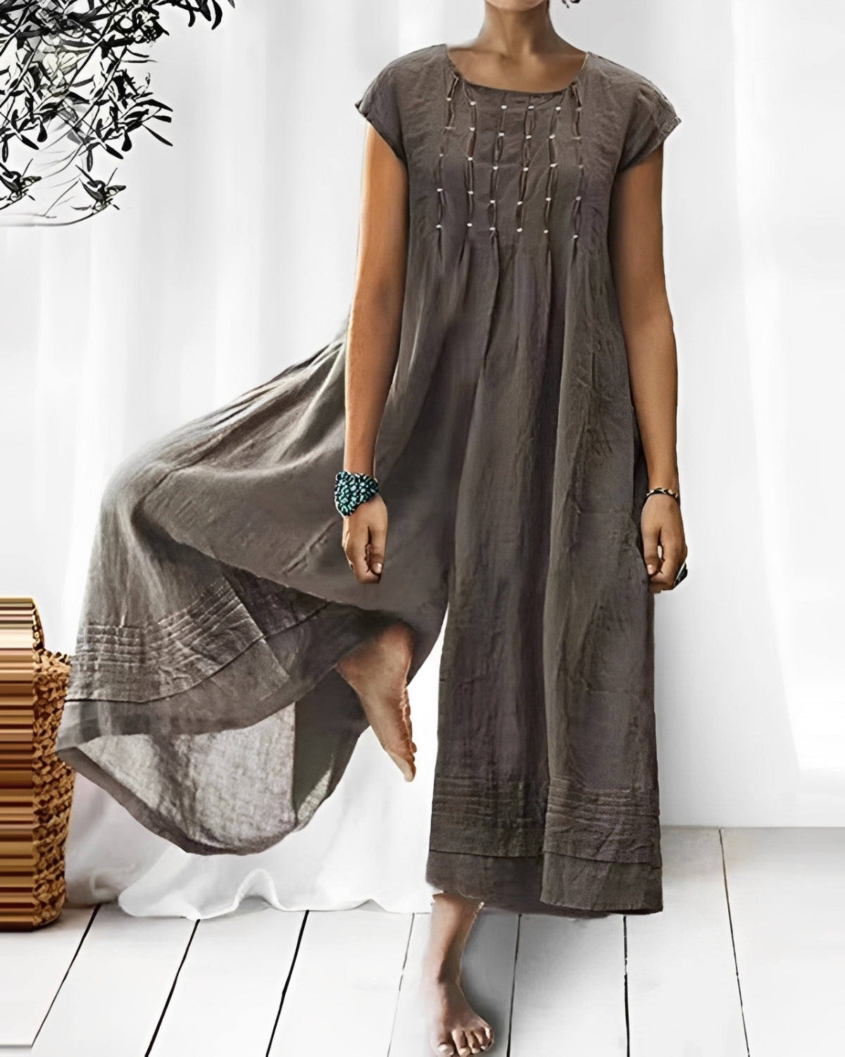 Claudia - Stilvoller Jumpsuit mit kurzen Ärmeln für Damen