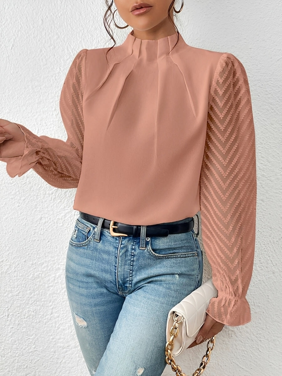 Bella - Langärmliges Chiffon-Oberteil