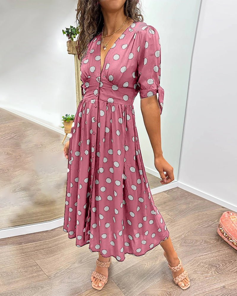 Penelope - Damen Midikleid mit Punkten