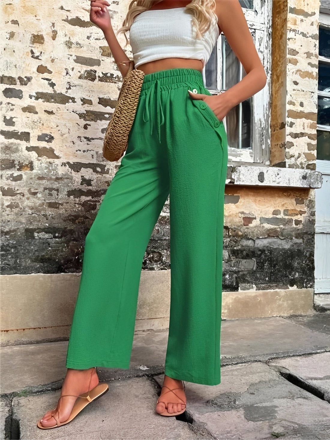 Allie - Modische, weit geschnittene Damenhose mit hoher Taille