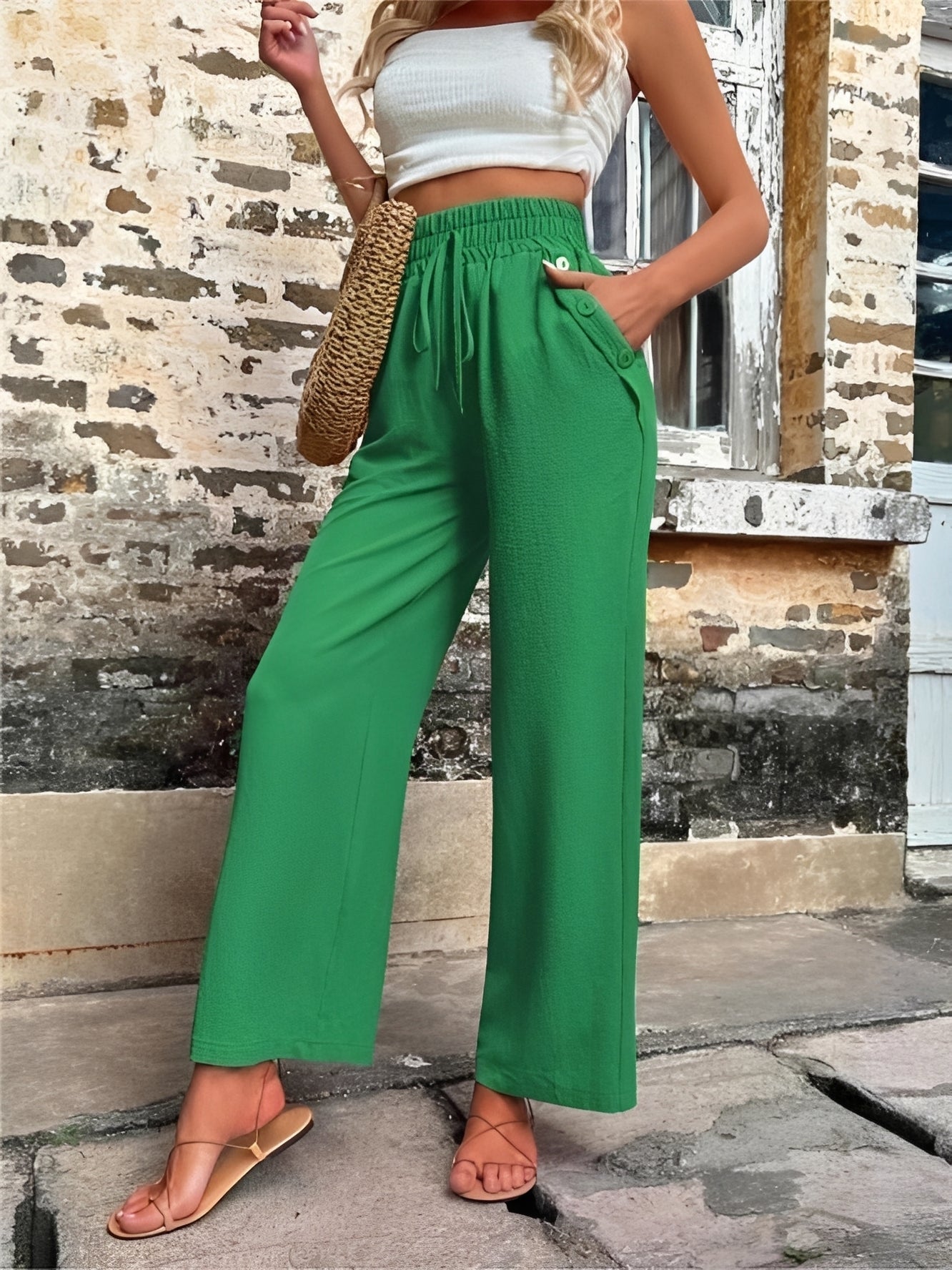 Allie - Modische, weit geschnittene Damenhose mit hoher Taille