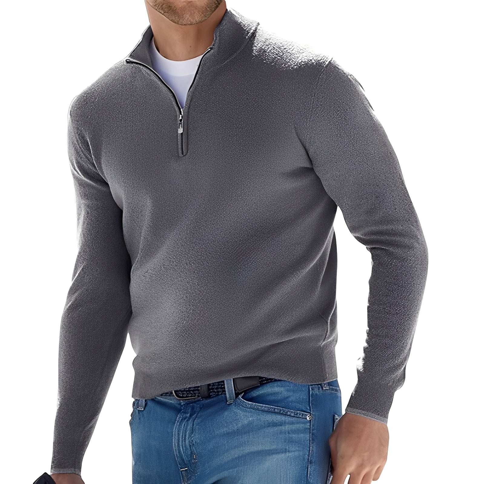 Ralph - Bequemer Herrenpullover mit Reißverschluss