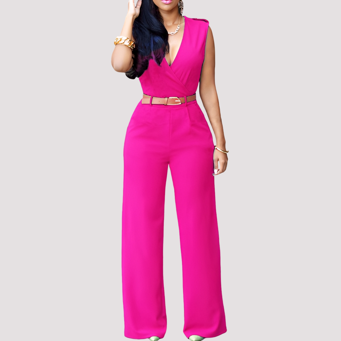 Esther - Eleganter Damen-Jumpsuit mit Gürtel