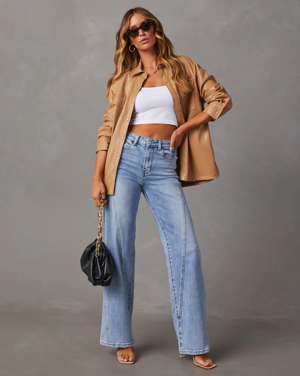 Rhian - Modische, lässig weit geschnittene Denim-Hose