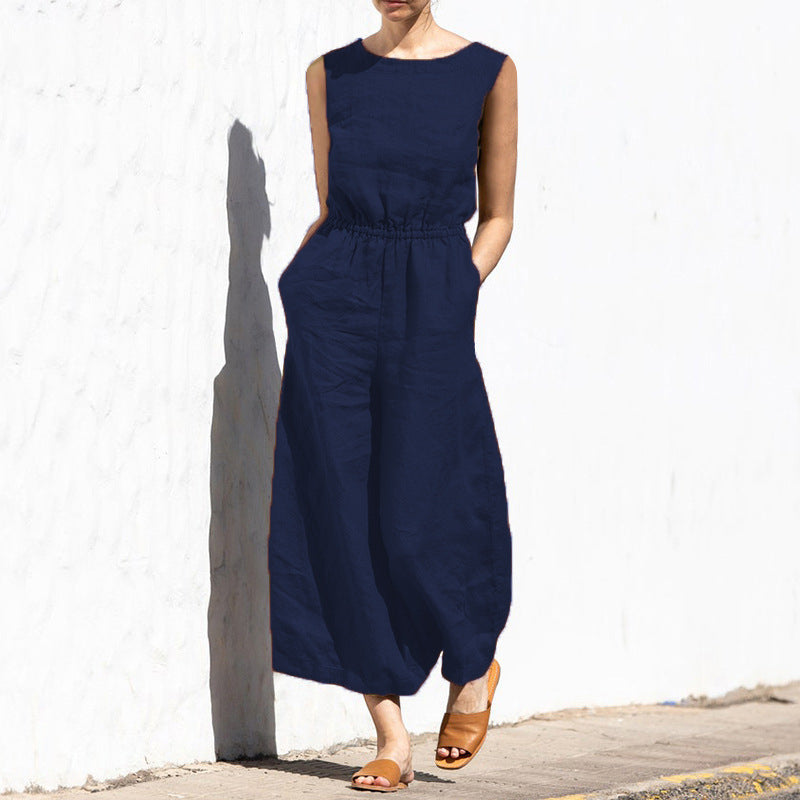 Angela - Entspannter ärmelloser Damenjumpsuit
