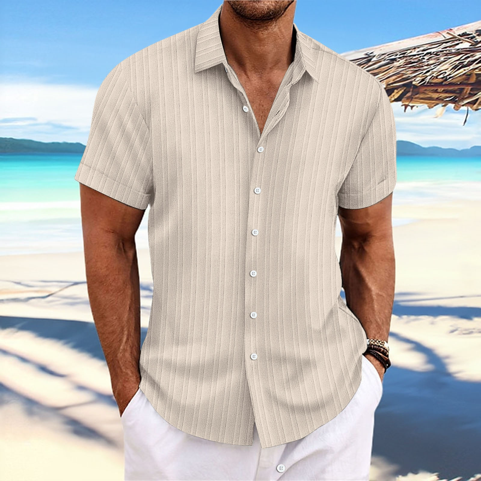 Deryck - Herren Sommerhemd mit Streifen