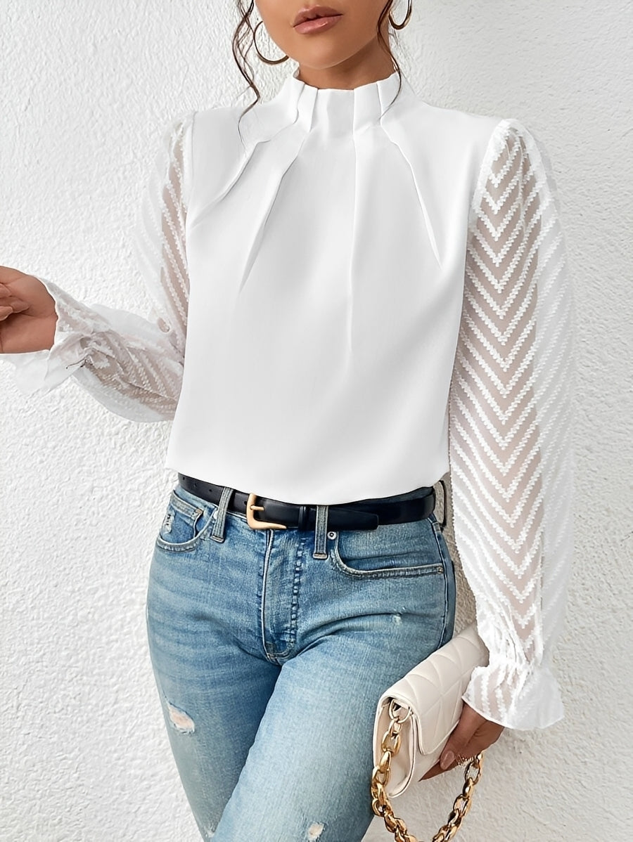 Bella - Langärmliges Chiffon-Oberteil