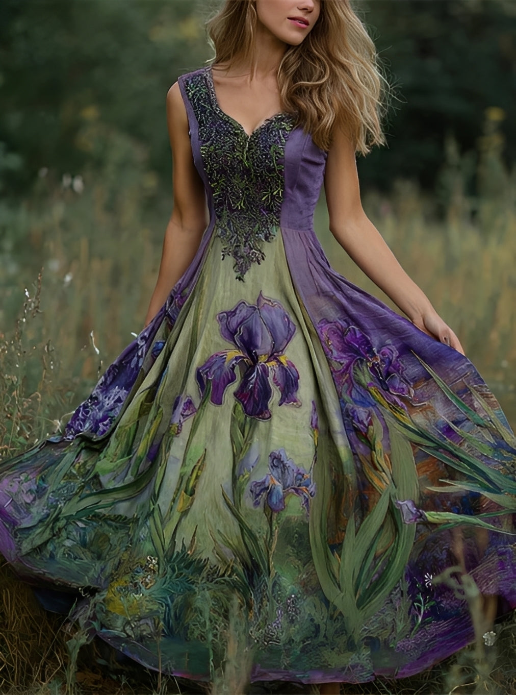 Erica - Elegantes Maxikleid mit Blumenmuster für Damen