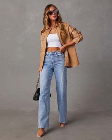 Rhian - Modische, lässig weit geschnittene Denim-Hose
