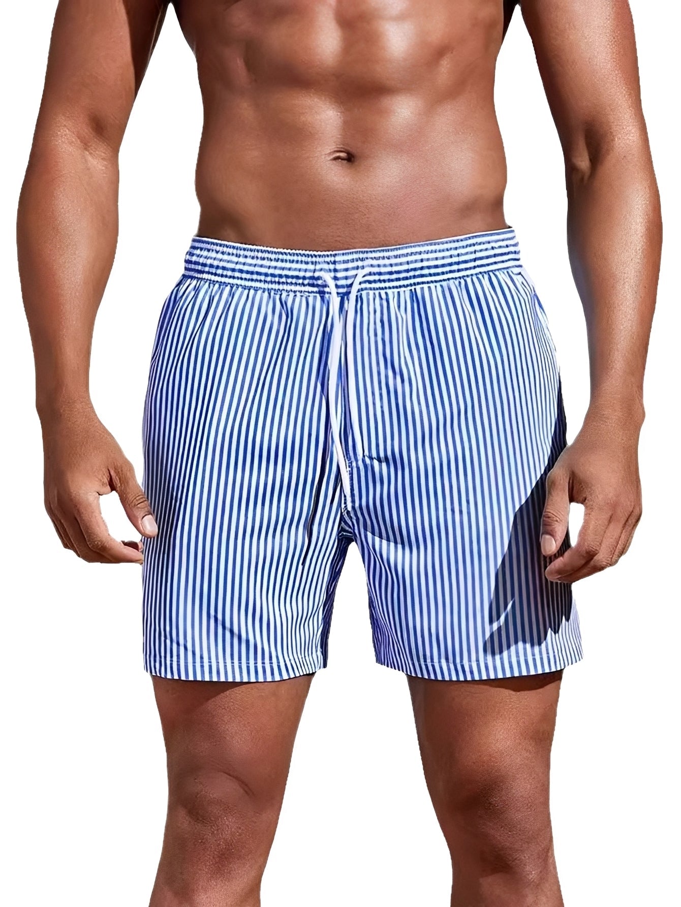 Reuben - Gestreifte und schnelltrocknende Badeshorts