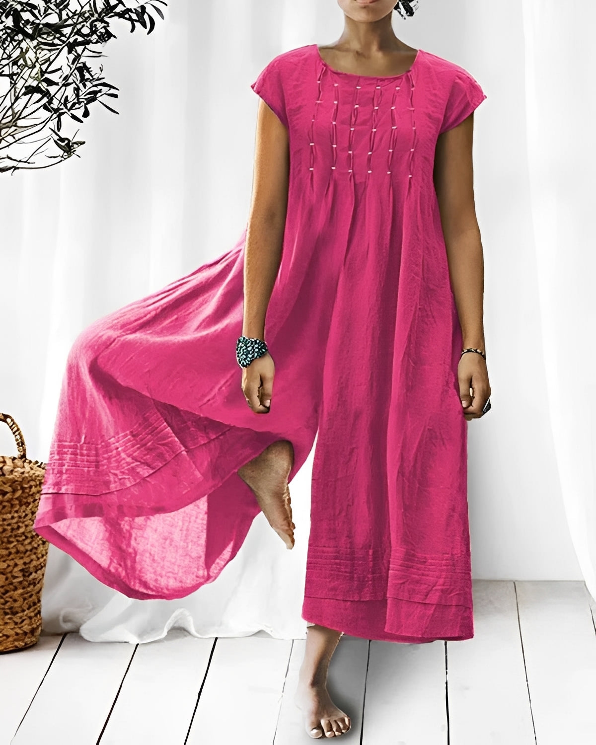 Claudia - Stilvoller Jumpsuit mit kurzen Ärmeln für Damen