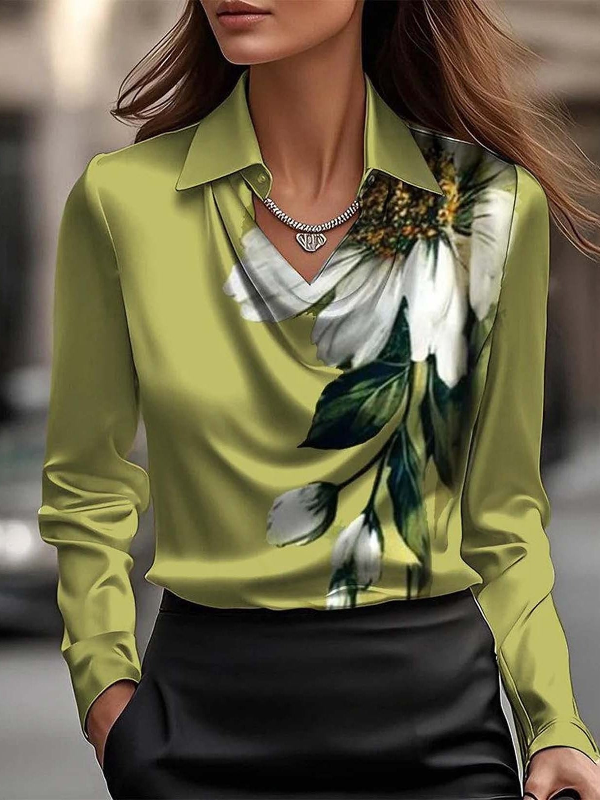 Amira - Elegante Damenbluse mit Rüschen