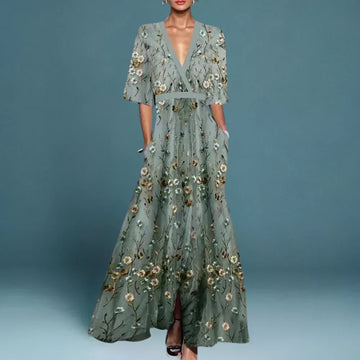 Jill - Stilvolles Damen-Maxikleid mit floralem Muster
