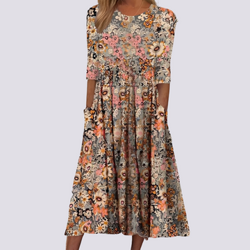Lucie - Anmutiges langes Blumen-Kleid