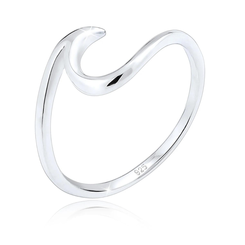 Wellenring im minimalistischen Stil - Silberring in Wellenform