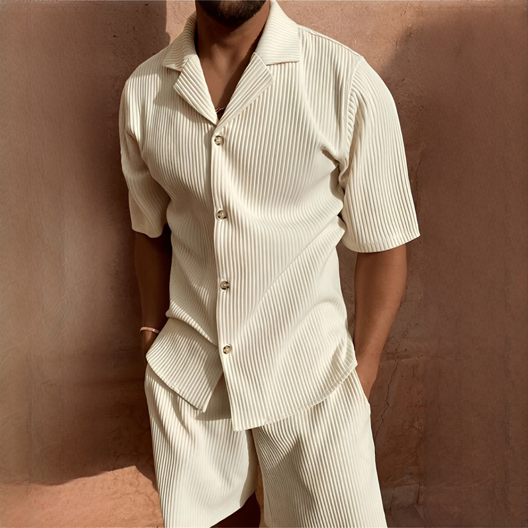 Junmar - Herren-Set aus Hemd und Shorts, leger