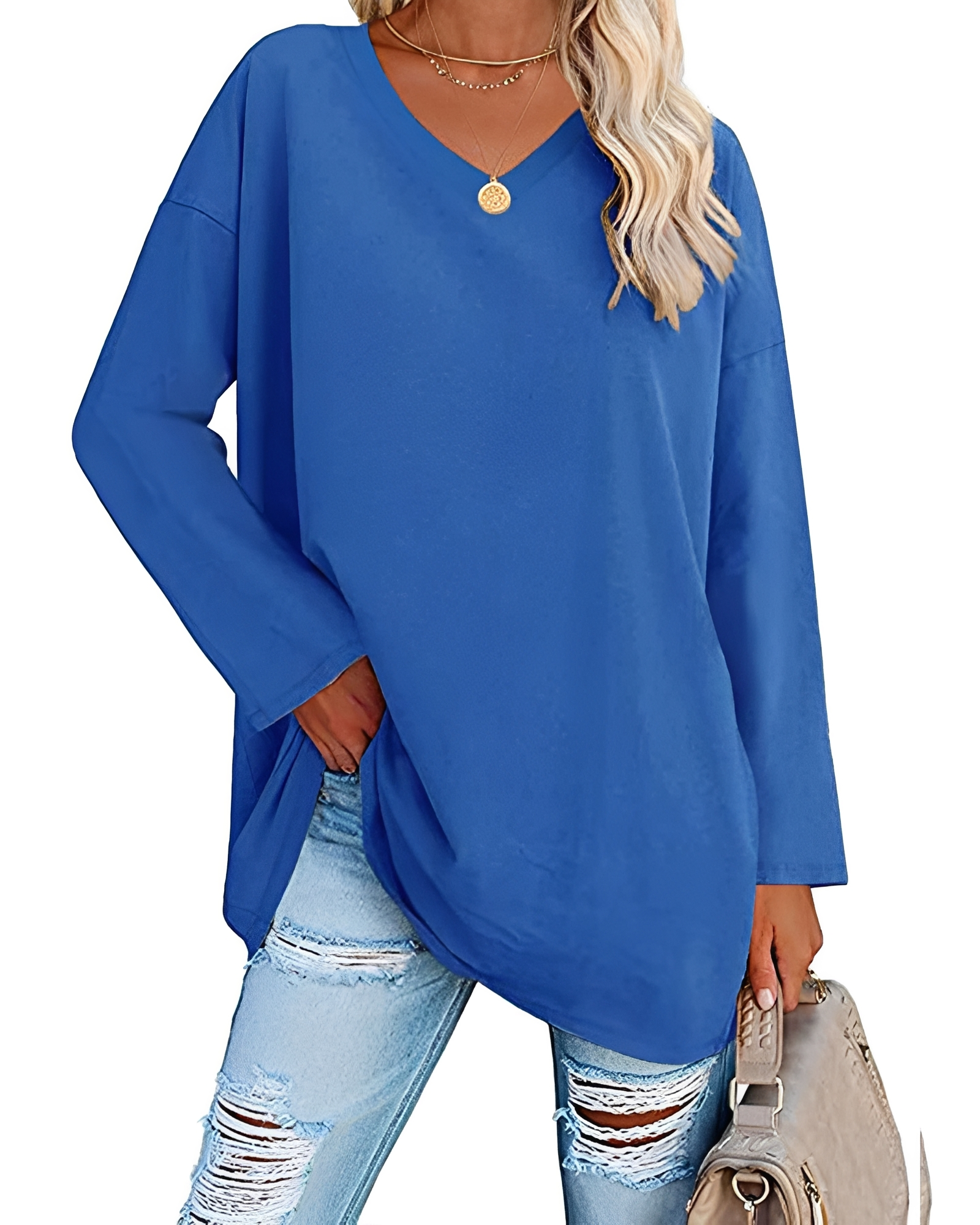 Kendra - Stilvolles V-Neck-Shirt mit lockerer Passform