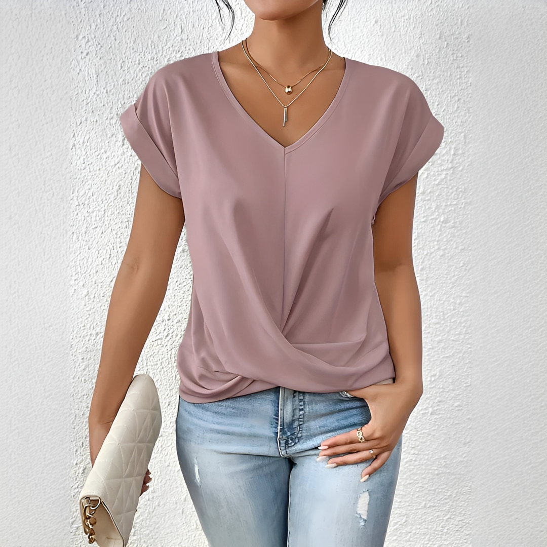 Velanie - Lockeres Shirt mit V-Ausschnitt