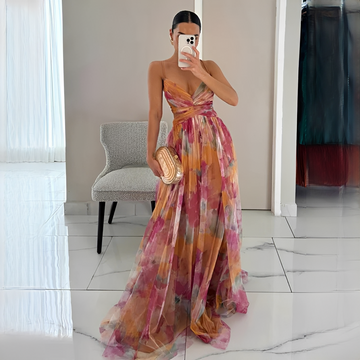 Darrisha - Elegantes Maxikleid mit überkreuztem Schnitt