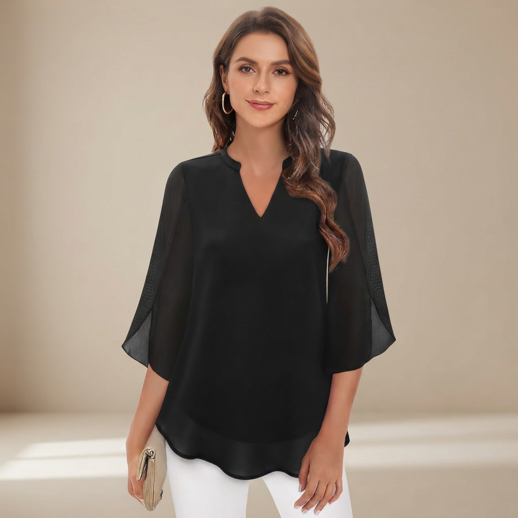 Arsine - Moderne, locker geschnittene Bluse mit V-Ausschnitt