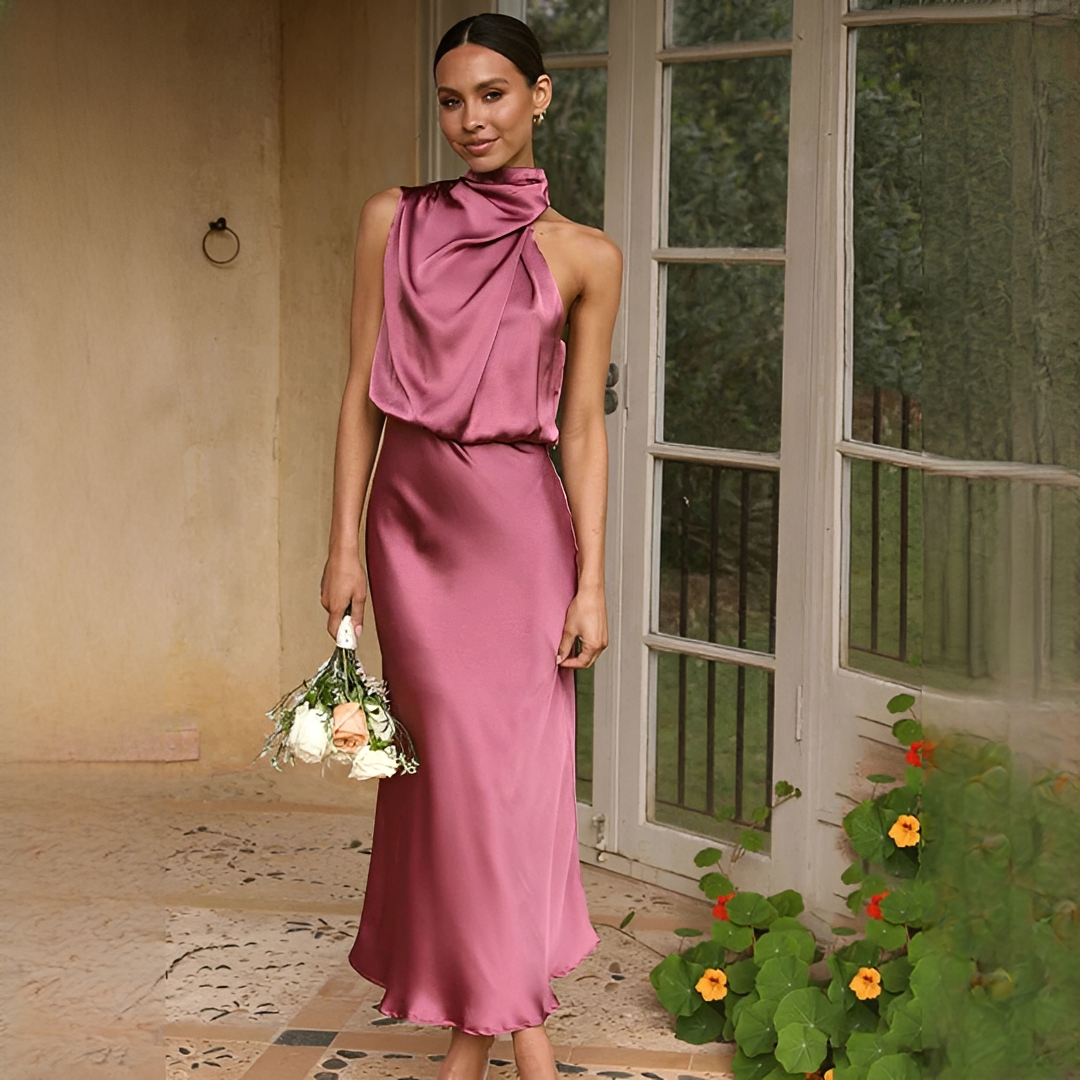 Juliana - Elegantes Neckholder-Kleid mit schulterfreiem Design