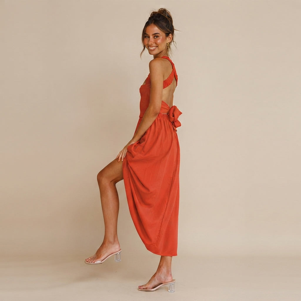 Lena - Schickes Midikleid mit eckigem Ausschnitt