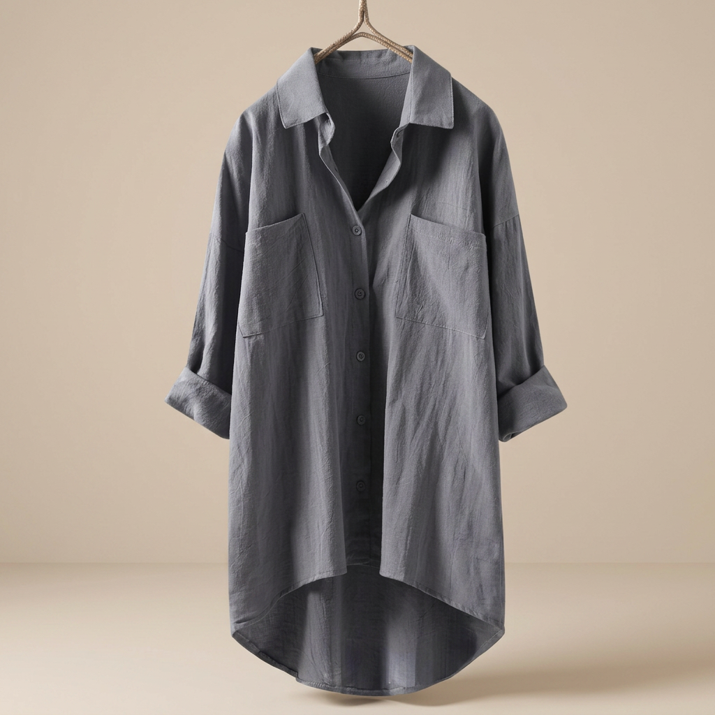 Jacient - Weit geschnittenes Button-Down-Oberteil