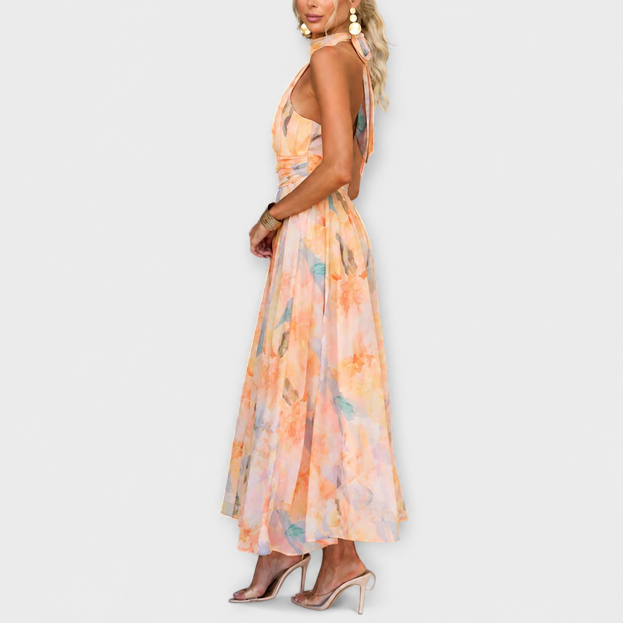 Elettra - Elegantes und fließendes Kleid mit offenem Rücken