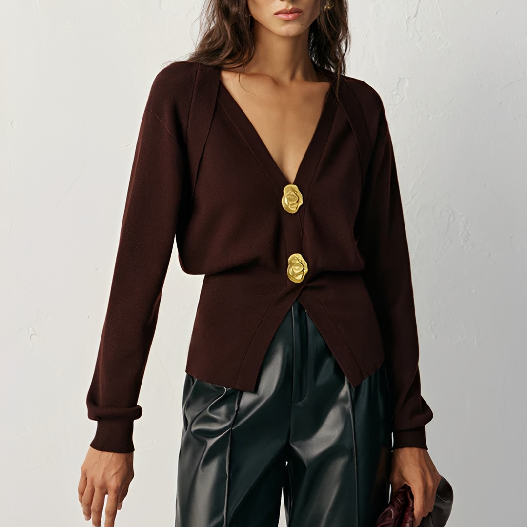 Kisha - Modische Jacke mit V-Ausschnitt