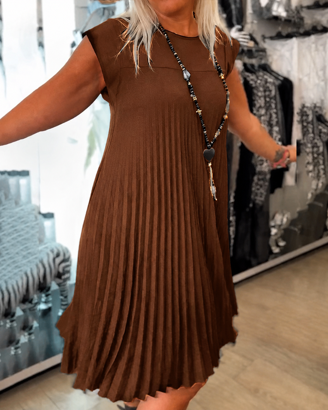 Angélique - Weiter Plisseekleid