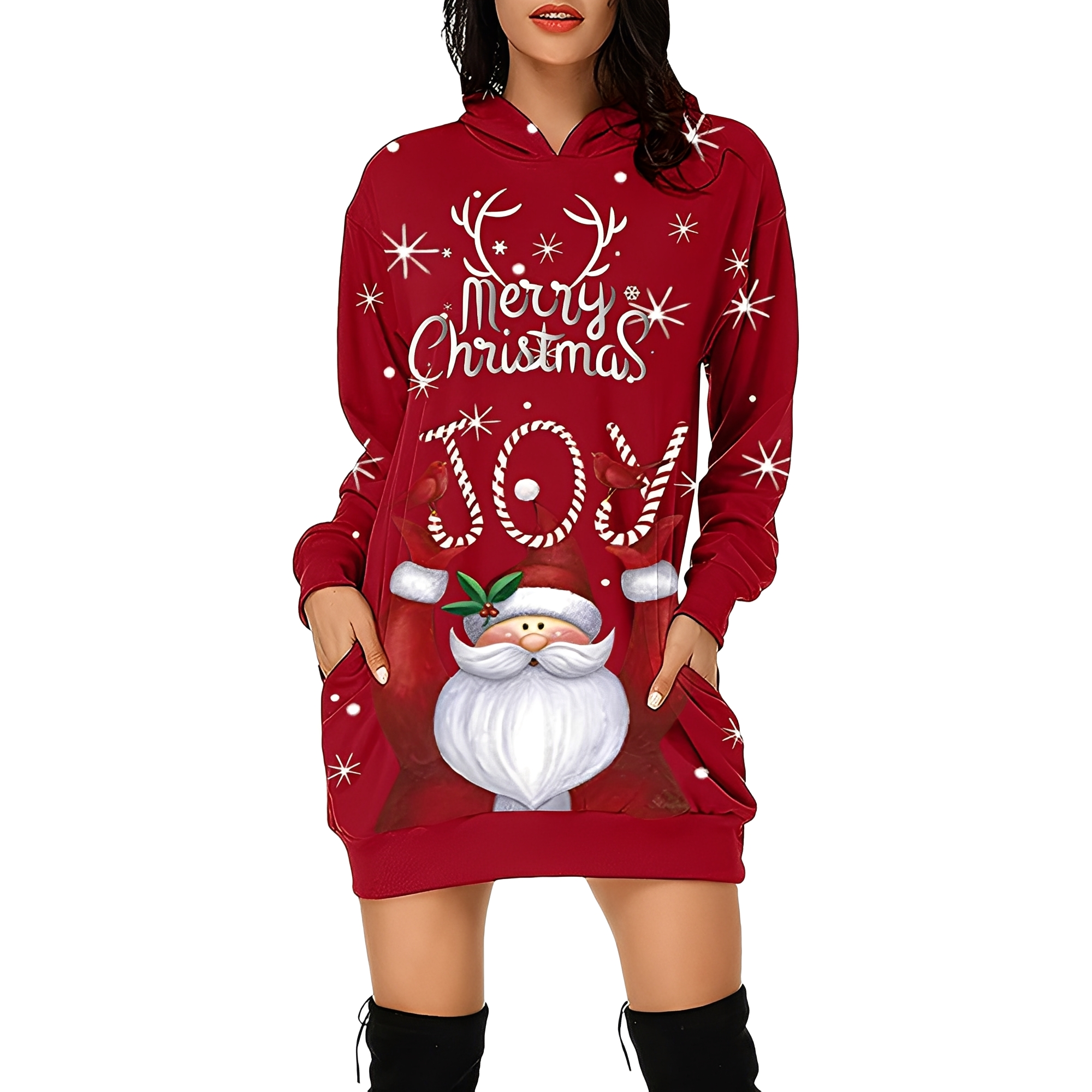 Georgia - Stilvolles Weihnachtskapuzenkleid für Damen